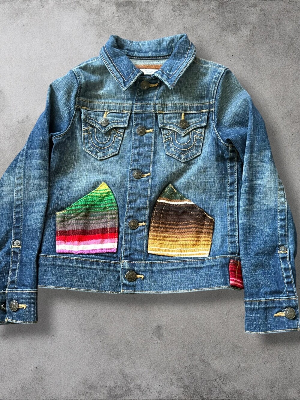 Y2K True Religion Denim Jacket Youth Small Indie Grunge Jean Jacket Fallcore